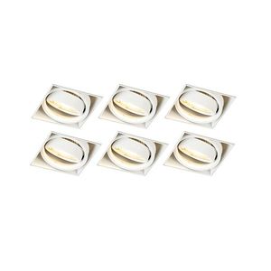 Sada 6 zapustených bodových svetiel bielych GU10 naklápateľných bez rámu - Oneon vyobraziť