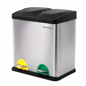 Odpadkový kôš 2 x 15 L strieborný vyobraziť