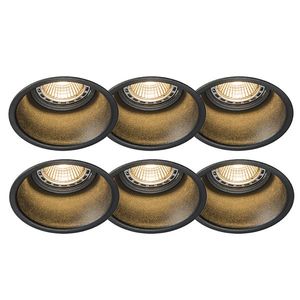 Sada 6 moderných zapustených bodových svetiel čiernych - Dept vyobraziť