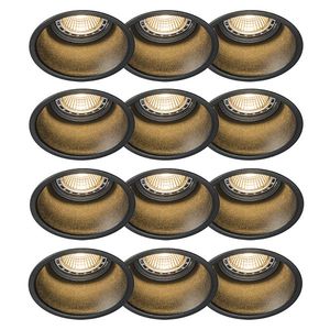Sada 12 moderných zapustených bodových svetiel čiernych - Dept vyobraziť