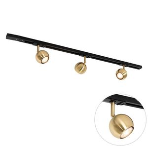 Moderný 1-fázový koľajnicový systém 3-svetlo čierny so zlatom - Gissi vyobraziť