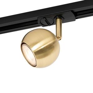 Moderné 1-fázové koľajnicové bodové svetlo čierne so zlatom - Gissi vyobraziť