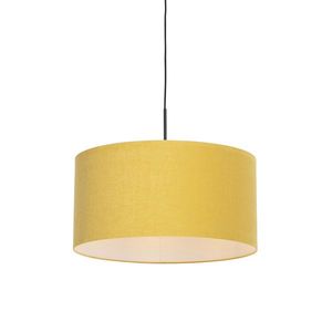 Moderné závesné svietidlo čierne s tienidlom 50 cm žlté - Combi 1 vyobraziť
