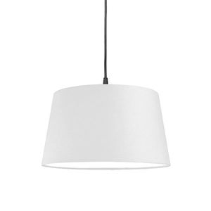 Moderné závesné svietidlo čierne s bielym tienidlom 45 cm - Pendant vyobraziť