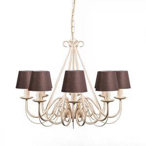 Lustr béžový 60 cm s hnedými tienidlami - Giuseppe vyobraziť