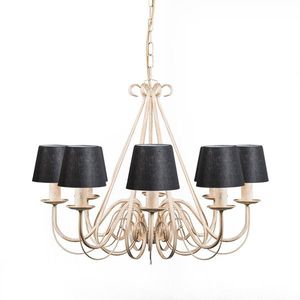 Lustr krémový s objímkou 12 cm čierny - Giuseppe vyobraziť