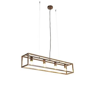 Priemyselné závesné svietidlo hrdzavohnedé 4-svetlo - Cage vyobraziť