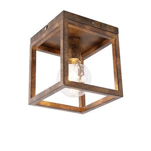 Priemyselné stropné svietidlo hrdzavo hnedé - Cage vyobraziť