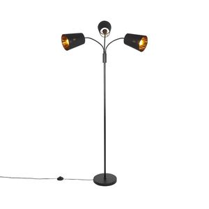 Moderná stojaca lampa čierna 3-svetlo - Carmen vyobraziť