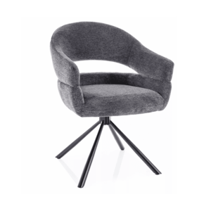 Otočné jídelní křeslo Borgo tmavě šedé/černé vyobraziť