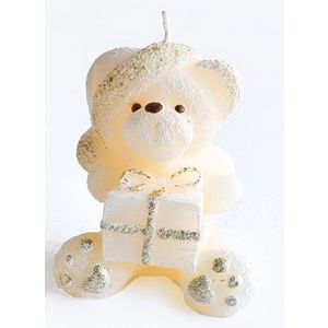 Parafínová svíčka TEDDY 15 cm krémová vyobraziť