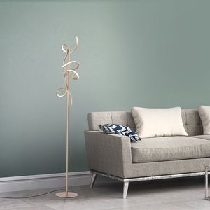 Dizajnová stojaca lampa mosadz vrátane LED a stmievača - Krisscross vyobraziť