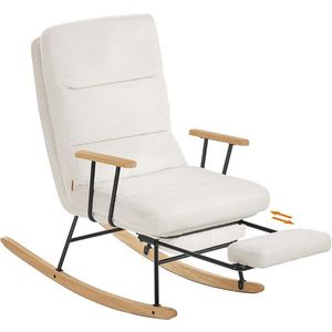 Polohovatelné houpací křeslo Heily s podnožkou krémové/hnědé vyobraziť