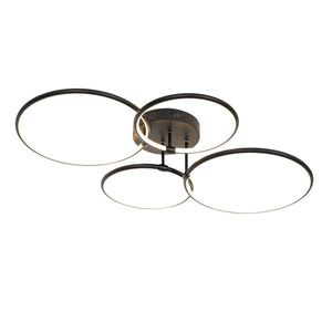 Stropné svietidlo čierne vrátane LED 3-stupňové stmievateľné 4-svetlo - Joaniqa vyobraziť