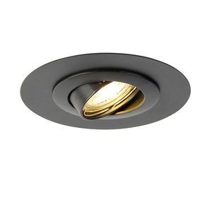 Okrúhle zapustené bodové svetlo čierne sklápateľné s výplňovým krúžkom - Edu vyobraziť