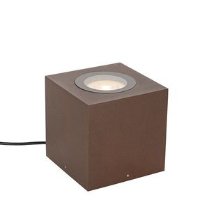 Priemyselné záhradné reflektorové svetlo hrdzavohnedé štvorcové IP65 AR111 - Lennard vyobraziť