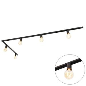 Moderný 1-fázový koľajnicový systém 5-svetlo vrátane E27 objímky čierny - Jeana vyobraziť