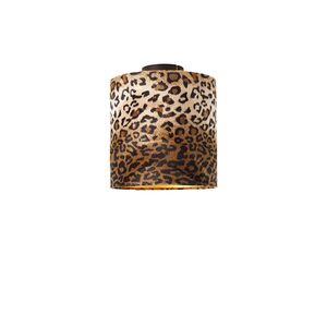 Stropné svietidlo matný čierny odtieň leopardia potlač 25 cm - Combi vyobraziť
