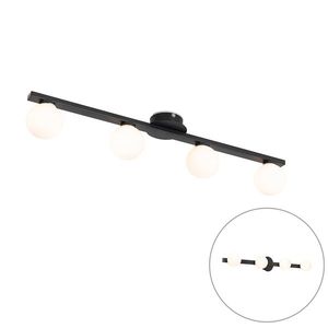 Moderné stropné svietidlo čierne IP44 4-svetlo - Cederic vyobraziť