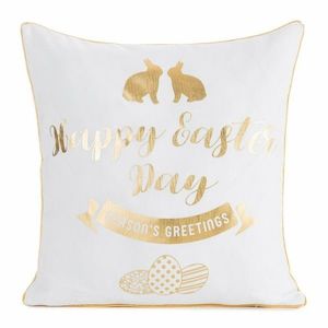 Povlak na polštář SPRING 45x45 cm bílý/zlatý vyobraziť