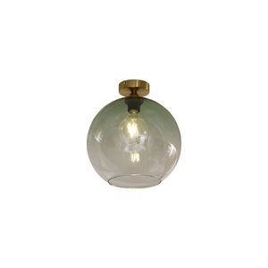 Stropné svietidlo Art Deco mosadzné so zeleným sklom - Sandra vyobraziť