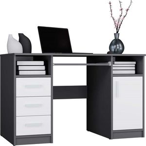 Psací stůl DELTA 120 cm antracitový/bílý vyobraziť