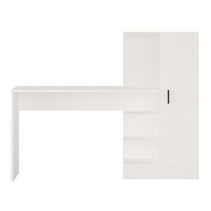 Psací stůl LAURA s vestavěnou skříňkou a policemi bílý vyobraziť