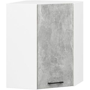 Rohová závěsná kuchyňská skříňka Olivie 60X72 cm bílá/beton vyobraziť