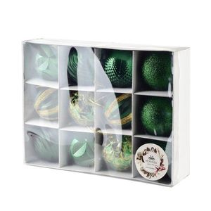 Sada 12 ks vánočních baněk Lila 6 cm zelená vyobraziť