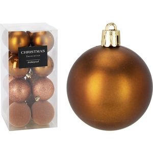 Sada 16 ks plastových vánočních baněk LULI 6 cm hnědá vyobraziť