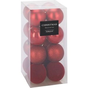 Sada 16 ks vánočních baněk Estila 8 cm červená vyobraziť