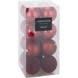 Sada 16 ks vánočních baněk Jorgen 8 cm červená vyobraziť