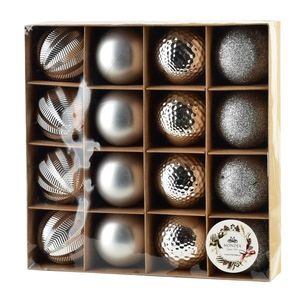 Sada 16 ks vánočních baněk Luca stříbrná vyobraziť