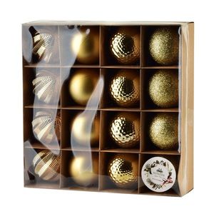 Sada 16 ks vánočních baněk Luca zlatá vyobraziť