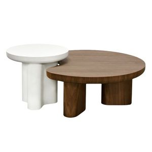 Sada 2 ks konferenčních stolků Malibu ořech/bílá vyobraziť