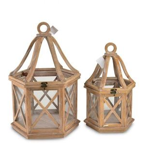 Sada 2 ks luceren LOKKE Hexagon XL+L hnědá vyobraziť