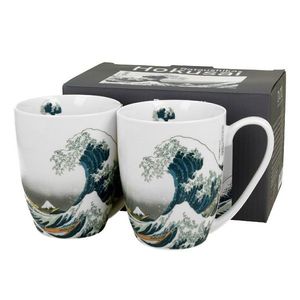 Sada 2 ks porcelánových hrnků Hokusai The Great Wave 350 ml vícebarevná vyobraziť