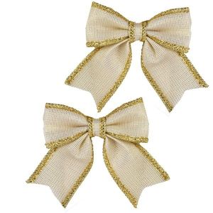 Sada 2 ks vánočních dekorativních mašlí Santa Lila 18x20 cm béžová vyobraziť