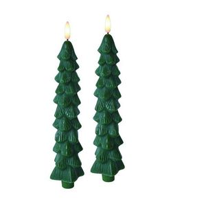 Sada 2 ks vánočních LED svíček Nikolao 5x26 cm zelená vyobraziť