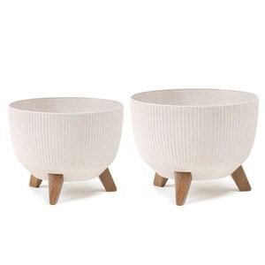 Sada 2 květináčů Rosa Linea bílá vyobraziť