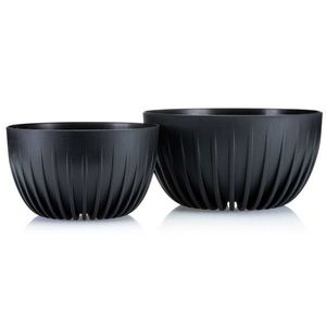 Sada 2 květináčů STRIPPED ECO černá vyobraziť