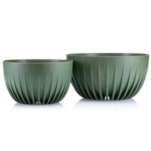 Sada 2 květináčů STRIPPED ECO zelená vyobraziť