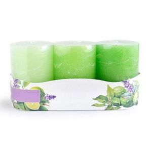 Sada 3 ks vonných svíček Floris Bergamot a Pačuli zelená vyobraziť