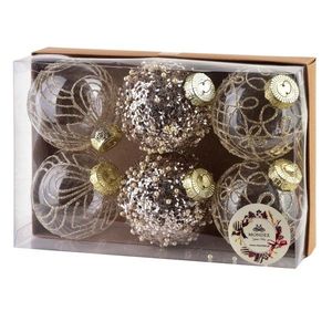 Sada 6 ks vánočních baněk Juarez krémová vyobraziť