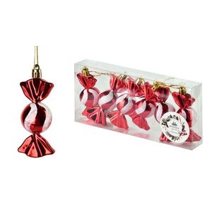 Sada 6 ks vánočních ozdob Santa Lila bonbóny červeno-bílá vyobraziť