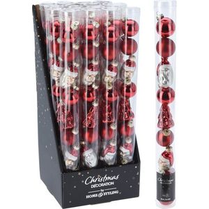 Sada 9 ks vánočních baněk POPO 3 cm červená vyobraziť