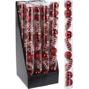 Sada 9 ks vánočních baněk Silas 3 cm červená vyobraziť