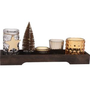 Sada svícnů na podnosu XMAS vícebarevná vyobraziť