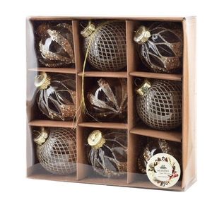 Sada vánočních baněk Santa Lila 9 ks zlatá vyobraziť