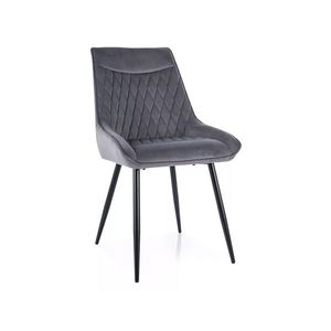 Sametová jídelní židle Agat šedá vyobraziť